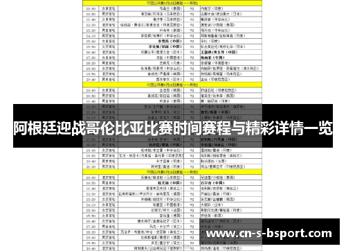 阿根廷迎战哥伦比亚比赛时间赛程与精彩详情一览
